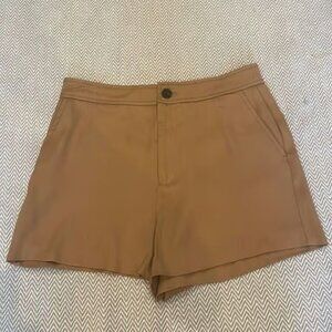 Zara Bermuda Camel Solid Soft Shorts Size XS